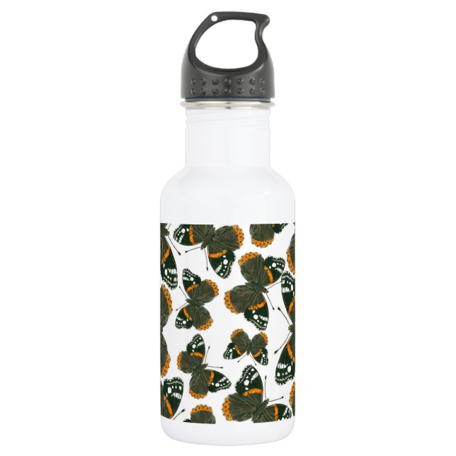Red admiral butterfly  pattern 532 ml water bottle (Front)