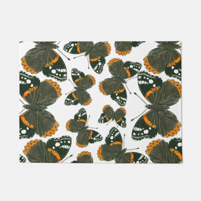 Red admiral butterfly  pattern doormat (Front)