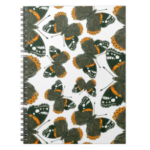 Red admiral butterfly pattern notebook
