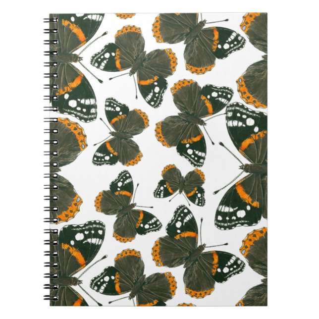 Red admiral butterfly  pattern notebook (Front)