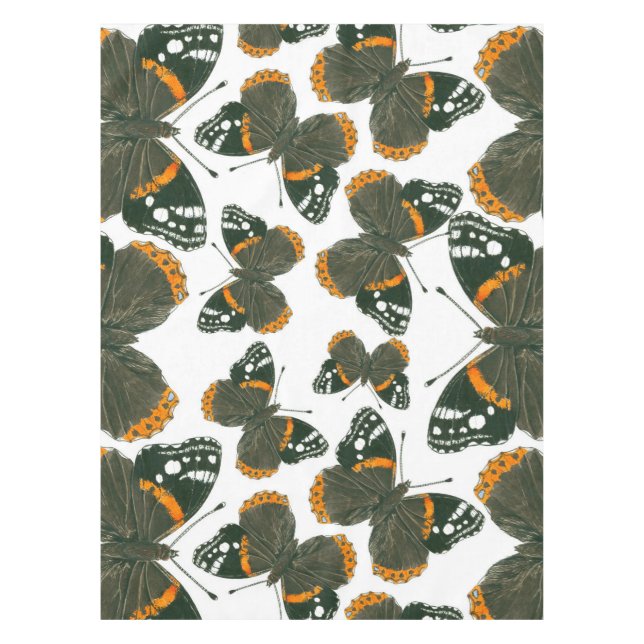 Red admiral butterfly  pattern tablecloth (Front)