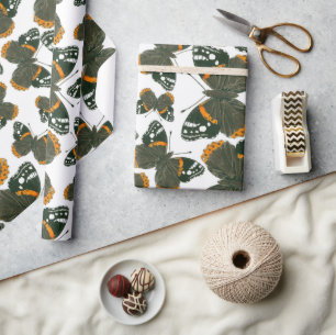 Red admiral butterfly  pattern wrapping paper