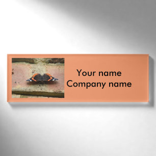 Red Admiral Butterfly Personalised Name Tag
