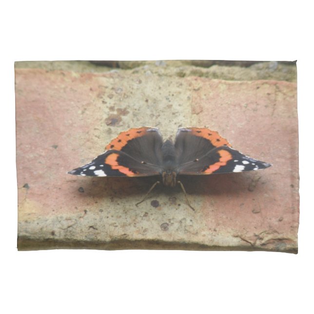 Red Admiral Butterfly Pillowcase (Front)