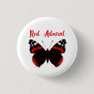 Red Admiral  Butterfly Round Badge