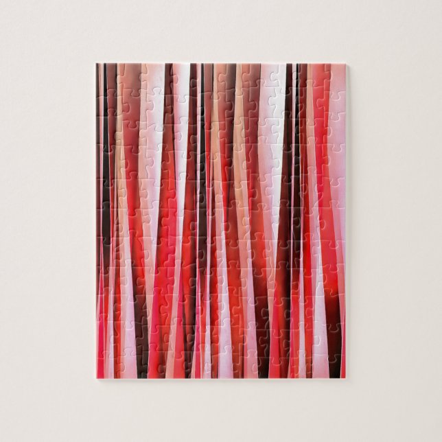 Red Adventure Striped Abstract Pattern Jigsaw Puzzle (Vertical)