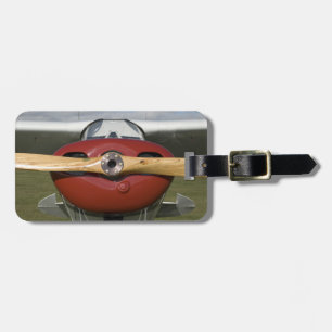 Red Aeroplane and Propeller Luggage Tag