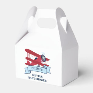 Red Aeroplane Baby Shower Favour Box