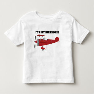 Red Aeroplane It's My Birthday Personalised Toddler T-Shirt