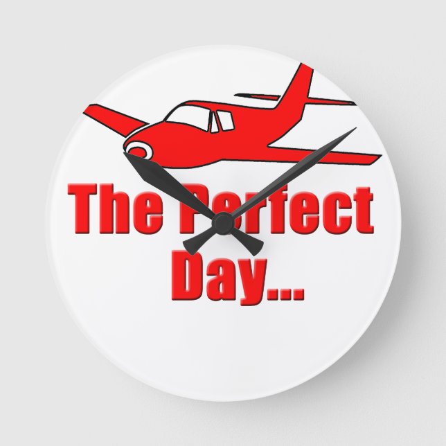 Red Aeroplane Round Clock (Front)