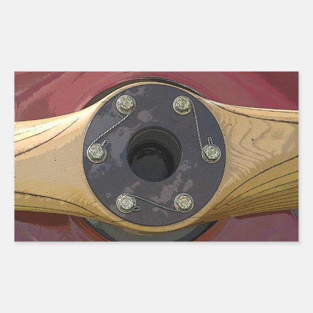 Red Aeroplane Wooden Propeller Stickers (Front)