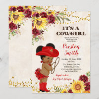 Red African Cowgirl Rose and Sunflower Baby Shower