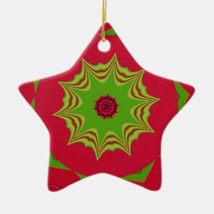 red African ethnic tribal pattern Ceramic Tree Decoration