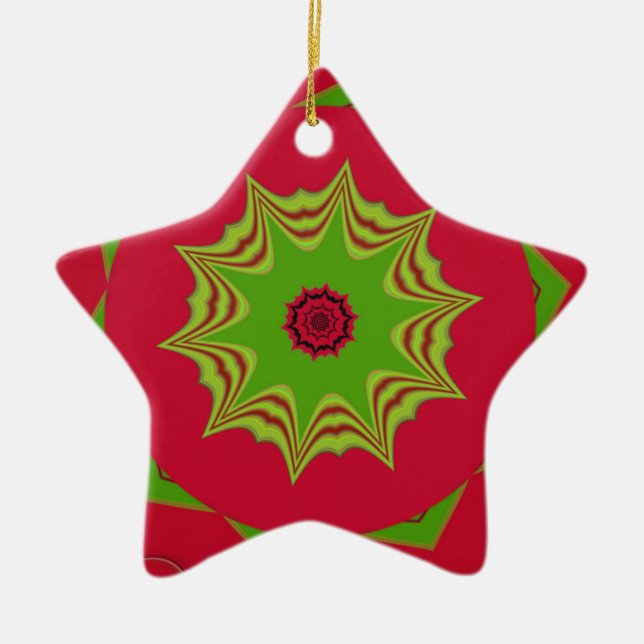 red African ethnic tribal pattern Ceramic Tree Decoration (Front)