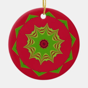 red African ethnic tribal pattern Ceramic Tree Decoration