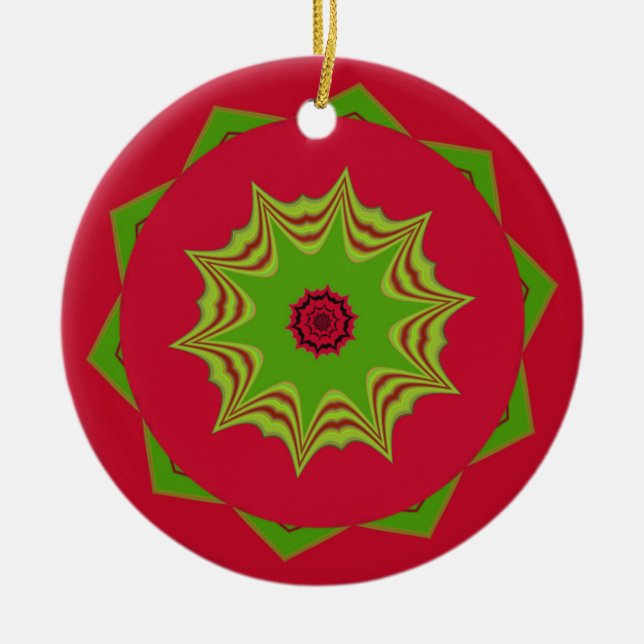 red African ethnic tribal pattern Ceramic Tree Decoration (Front)