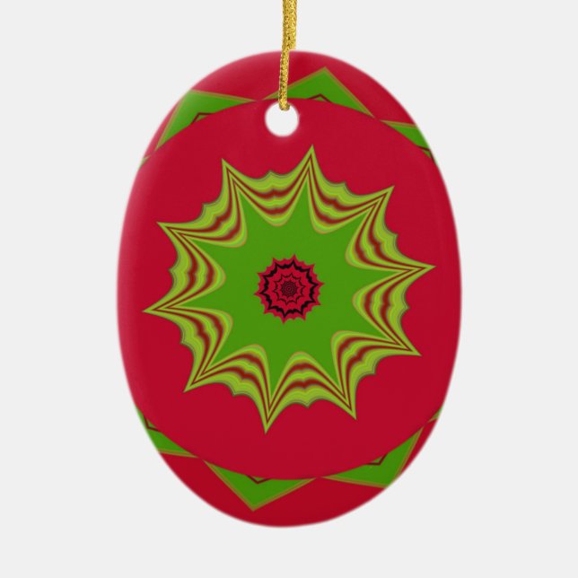 red African ethnic tribal pattern Ceramic Tree Decoration (Front)