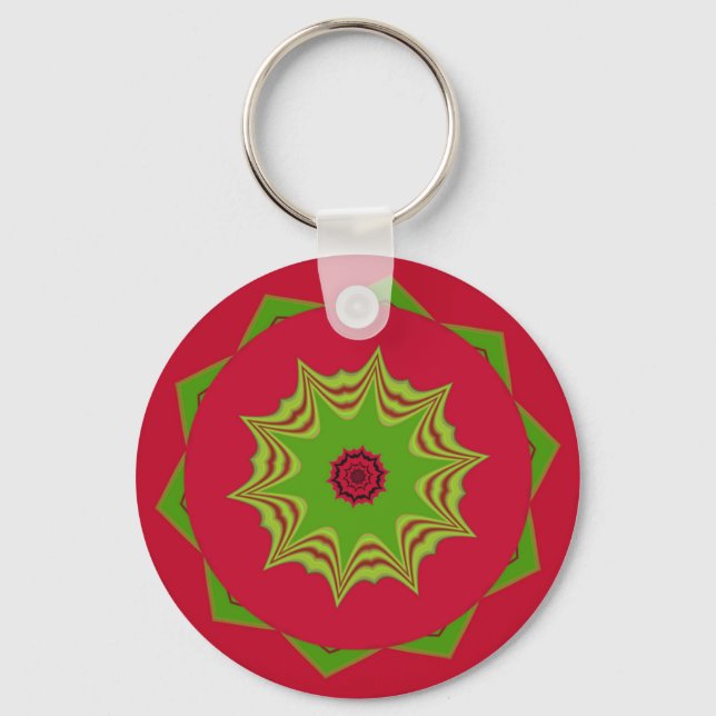 red African ethnic tribal pattern Key Ring (Front)