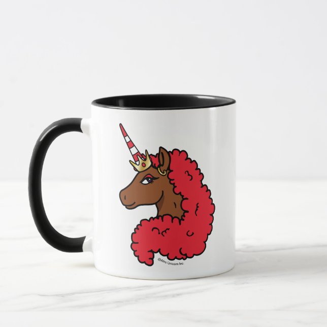 Red Afro Unicorn Mug (Left)