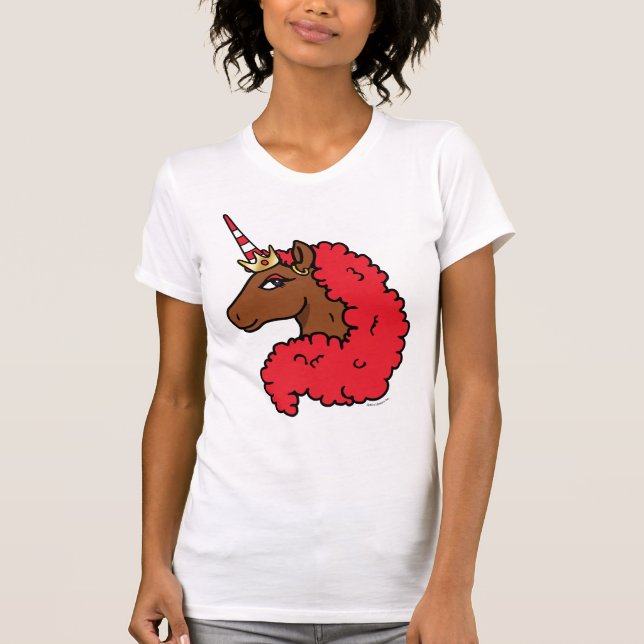 Red Afro Unicorn T-Shirt (Front)