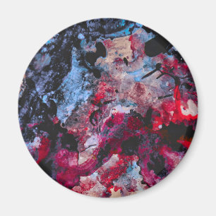 Red Agate Crystal Geode Abstract Magnet