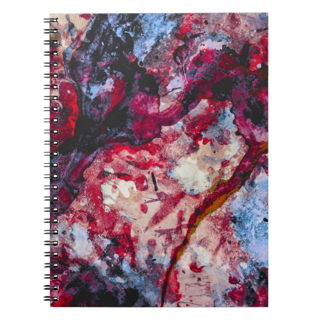 Red Agate Crystal Geode Abstract Notebook (Front)
