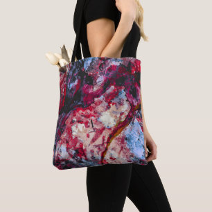 Red Agate Crystal Geode Abstract Tote Bag