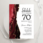 Red Agate White Gold Surprise 70th Birthday Invitation<br><div class="desc">Red,  white and gold agate surprise 70th birthday party invitation. Elegant modern design featuring watercolor agate marble geode background,  faux glitter gold and typography script font. Trendy invite card perfect for a stylish women's bday celebration. Printed Zazzle invitations or instant download digital printable template.</div>