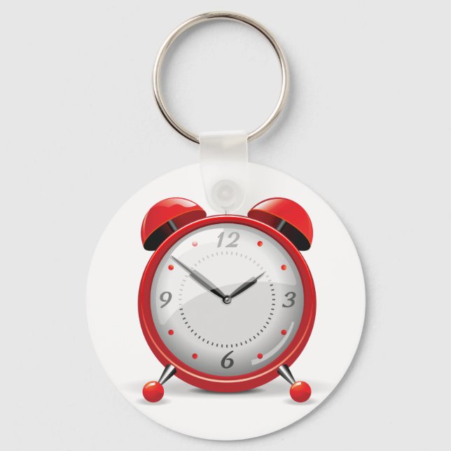 Red Alarm Clock Keychain (Front)