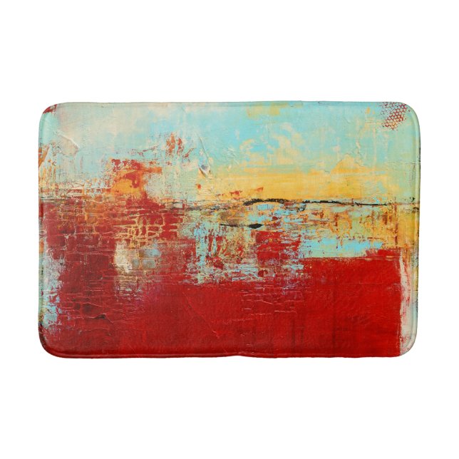 Red Alaskan Abstract Bath Mat (Front)