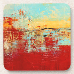 Red Alaskan Abstract Coaster