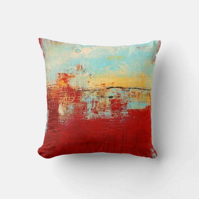 Red Alaskan Abstract Cushion (Front)