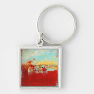 Red Alaskan Abstract Key Ring
