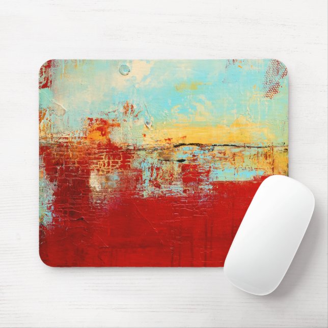 Red Alaskan Abstract Mouse Pad (With Mouse)