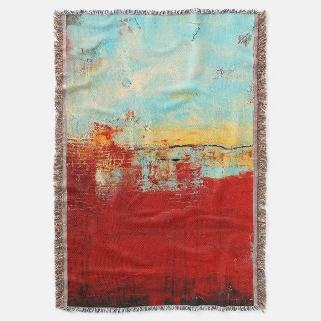 Red Alaskan Abstract Throw Blanket (Front Vertical)