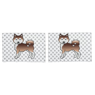 Red Alaskan Malamute Cute Cartoon Dog Pillowcase