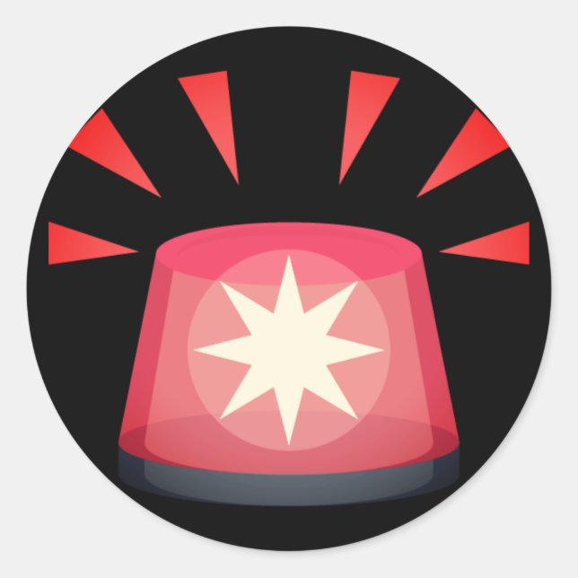 Red Alert Light Emoji Classic Round Sticker (Front)