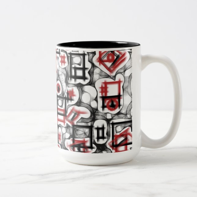 Red All Over Two-Tone Coffee Mug (Right)