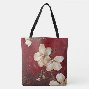 Red Almond Blossom Tote Bag