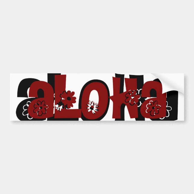 red aloha bumper sticker (Front)