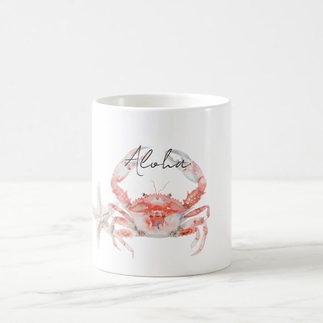 Red Aloha Crab Coffee Mug (Center)