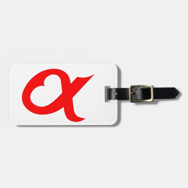 Red alpheart luggage tag (Front Horizontal)
