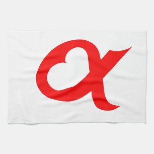 Red Alpheart Tea Towel