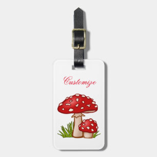 Red Amanita Mushrooms Thunder_Cove Luggage Tag