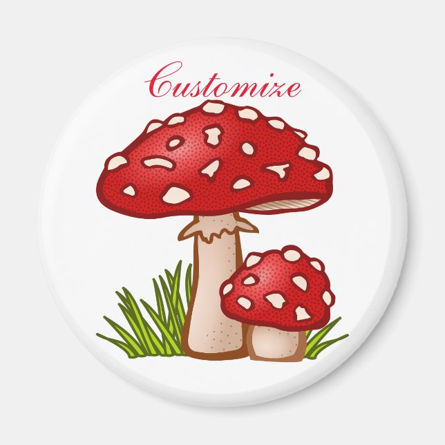 Red Amanita Mushrooms Thunder_Cove Magnet (Front)