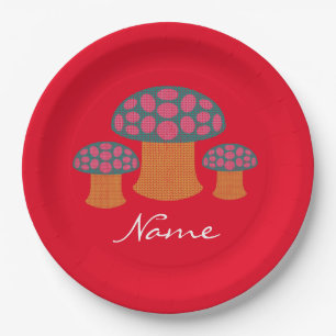 Red Amanita Mushrooms Thunder_Cove   Paper Plate