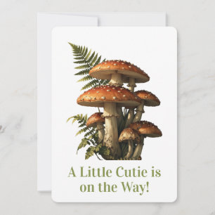 Red Amanita Mushrooms with Fern Botanical Invitation