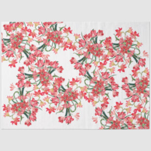 Red Amarylis Flowers Floral Tissue Paper