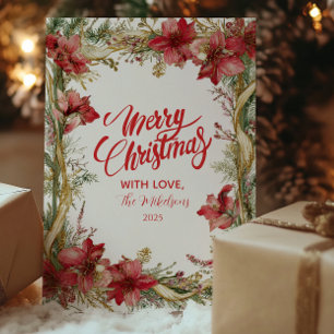 Red Amaryllis Christmas Holiday Card