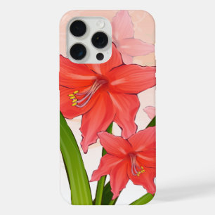 Red Amaryllis Flowers iPhone 15 Pro Max Case
